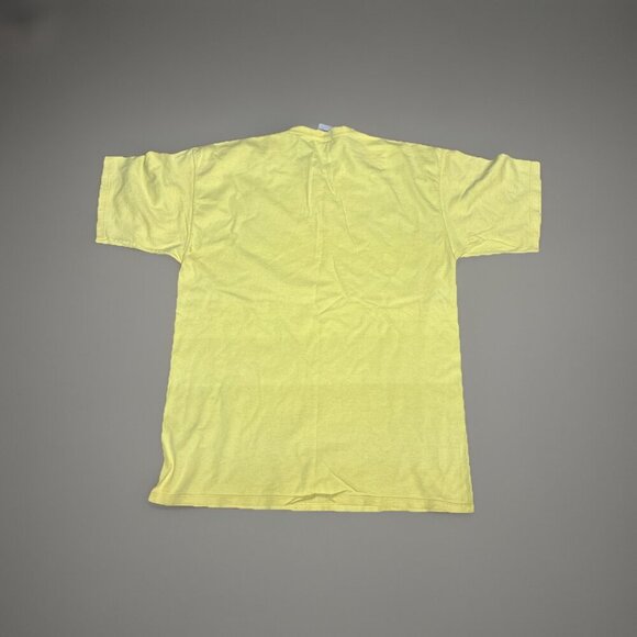 Vintage 90s Pluma T Shirt Mens L Heavyweight Cotton Made in USA Blank Yellow - Picture 3 of 3